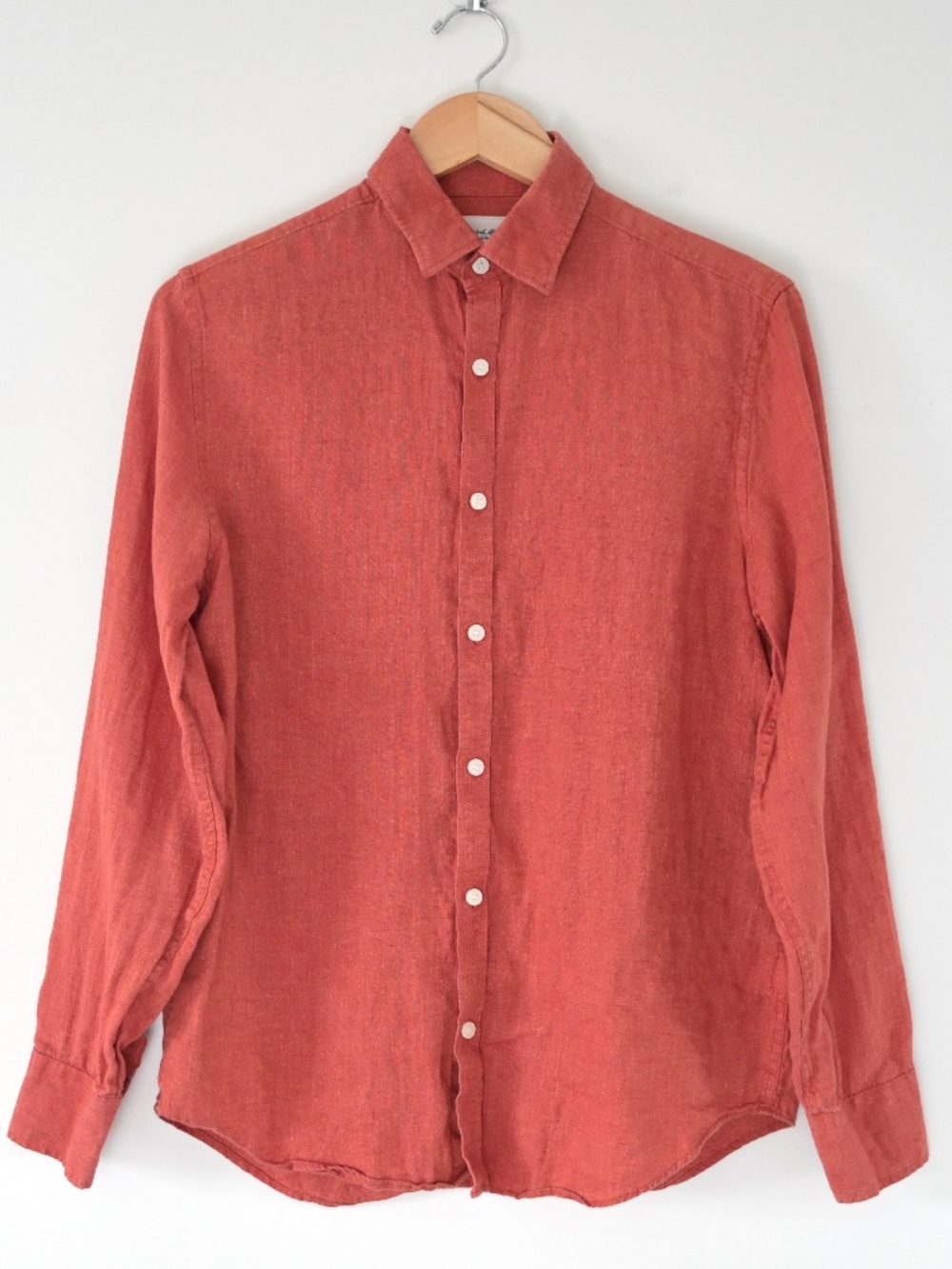 Murano Baird McNutt Linen Burnt Orange 100% Linen Shirt S